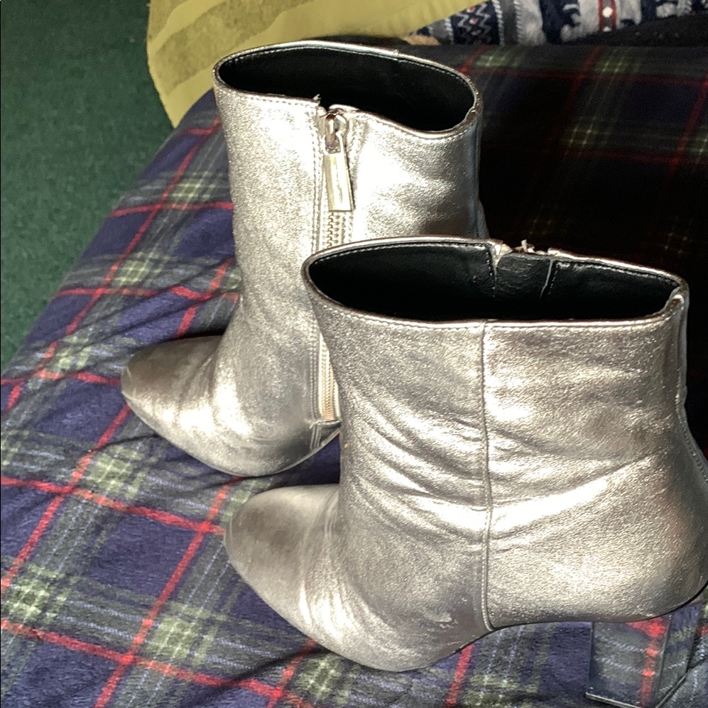 Silver Ankle Boots, Michael Kors, Size 9, Women’s